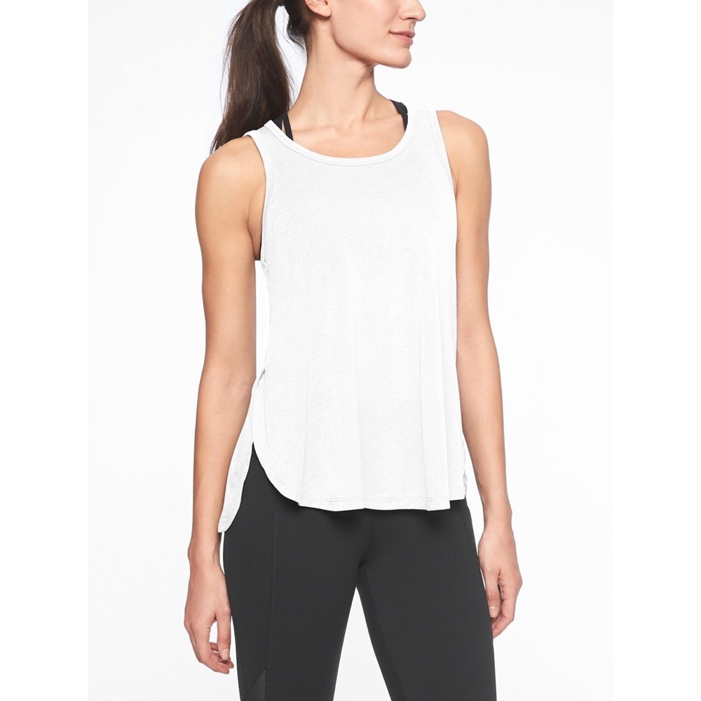 Athlete White Breezy Racerback Tank